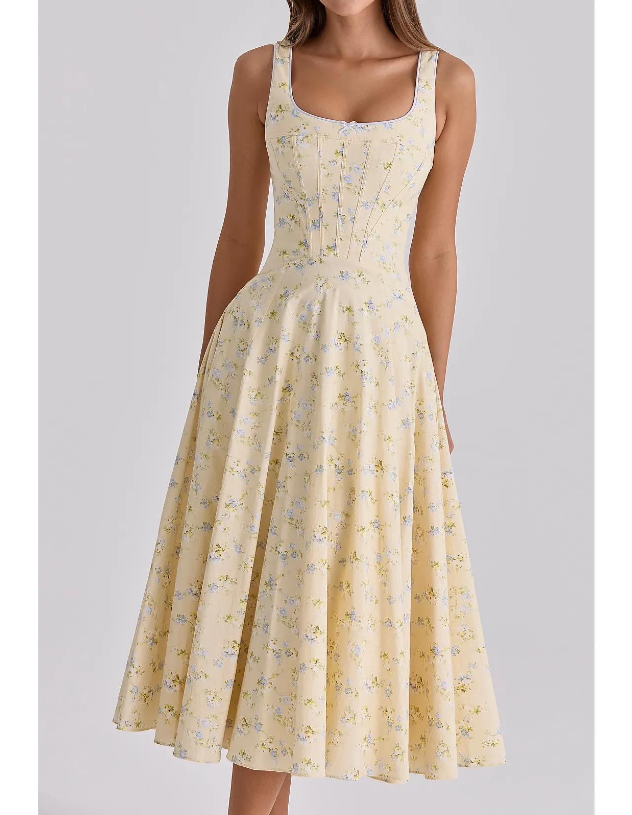 JAIME'FLORAL PRINT COTTON MIDI SUNDRESS