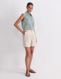 JAMIE LINEN PLEAT SHORT