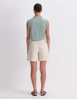 JAMIE LINEN PLEAT SHORT