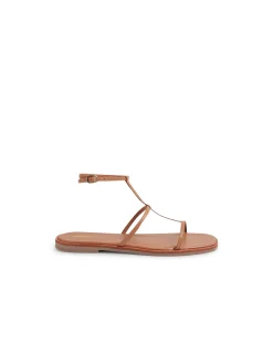 JAYLEN Strappy Leather Flat Sandals