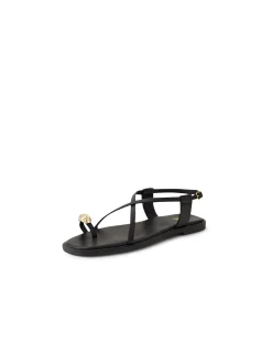 Jayna Gold Detail Toe Ring Flat Sandals