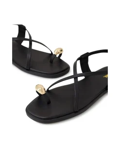 Jayna Gold Detail Toe Ring Flat Sandals