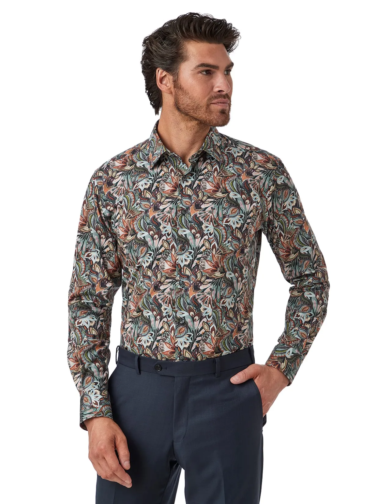 JB MULTI ABSTRACT PAISLEY PRINT SHIRT