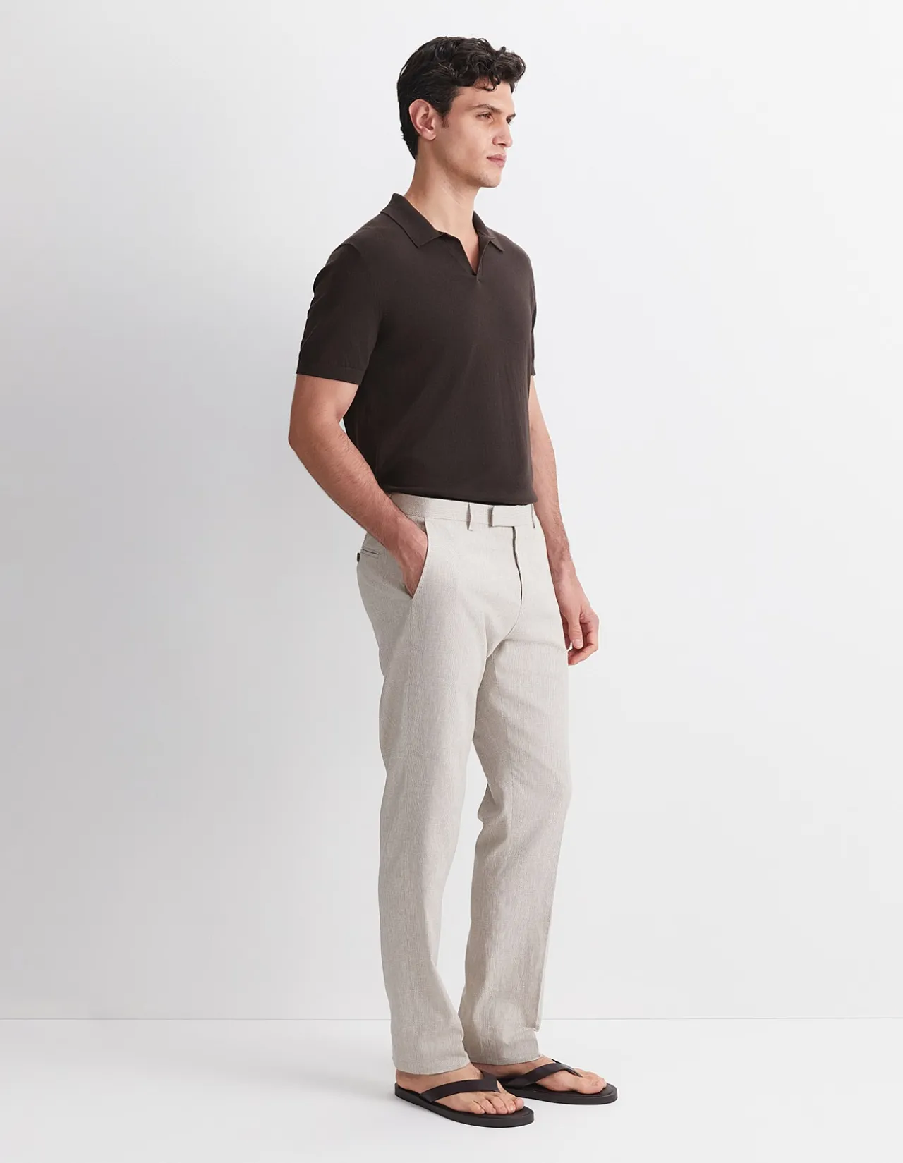 JEFFREY LINEN BLEND SUIT PANT