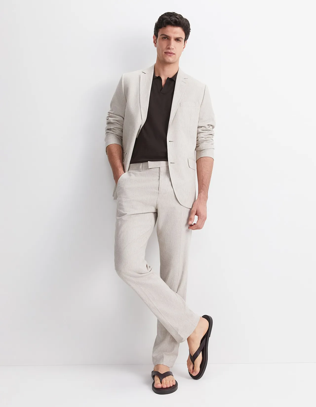 JEFFREY LINEN BLEND SUIT PANT