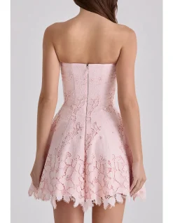 JEMIMA'STRAPLESS ANGLAISE MINI DRESS