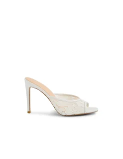 Jeney Lace Peep Toe Stiletto Mules