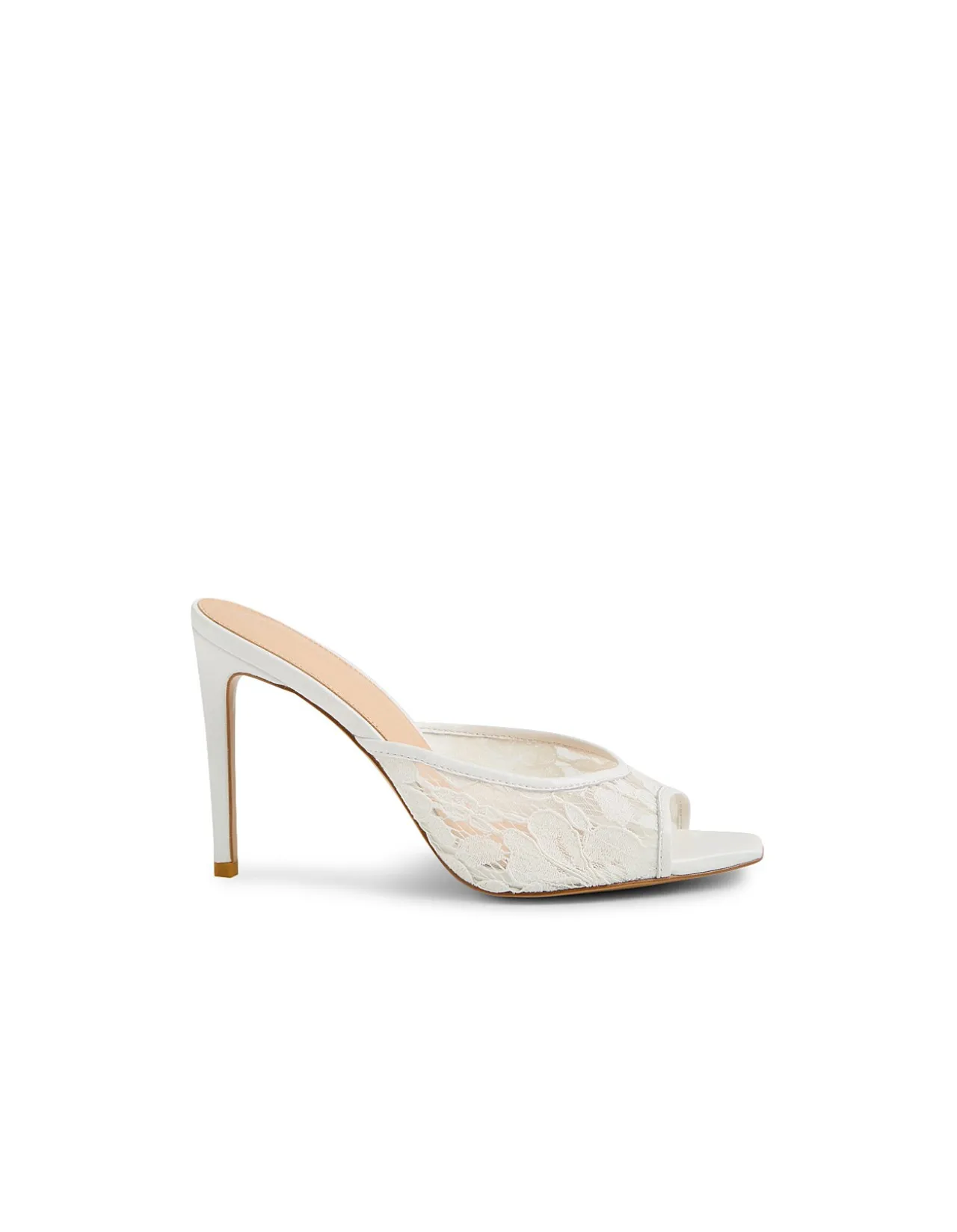 Jeney Lace Peep Toe Stiletto Mules