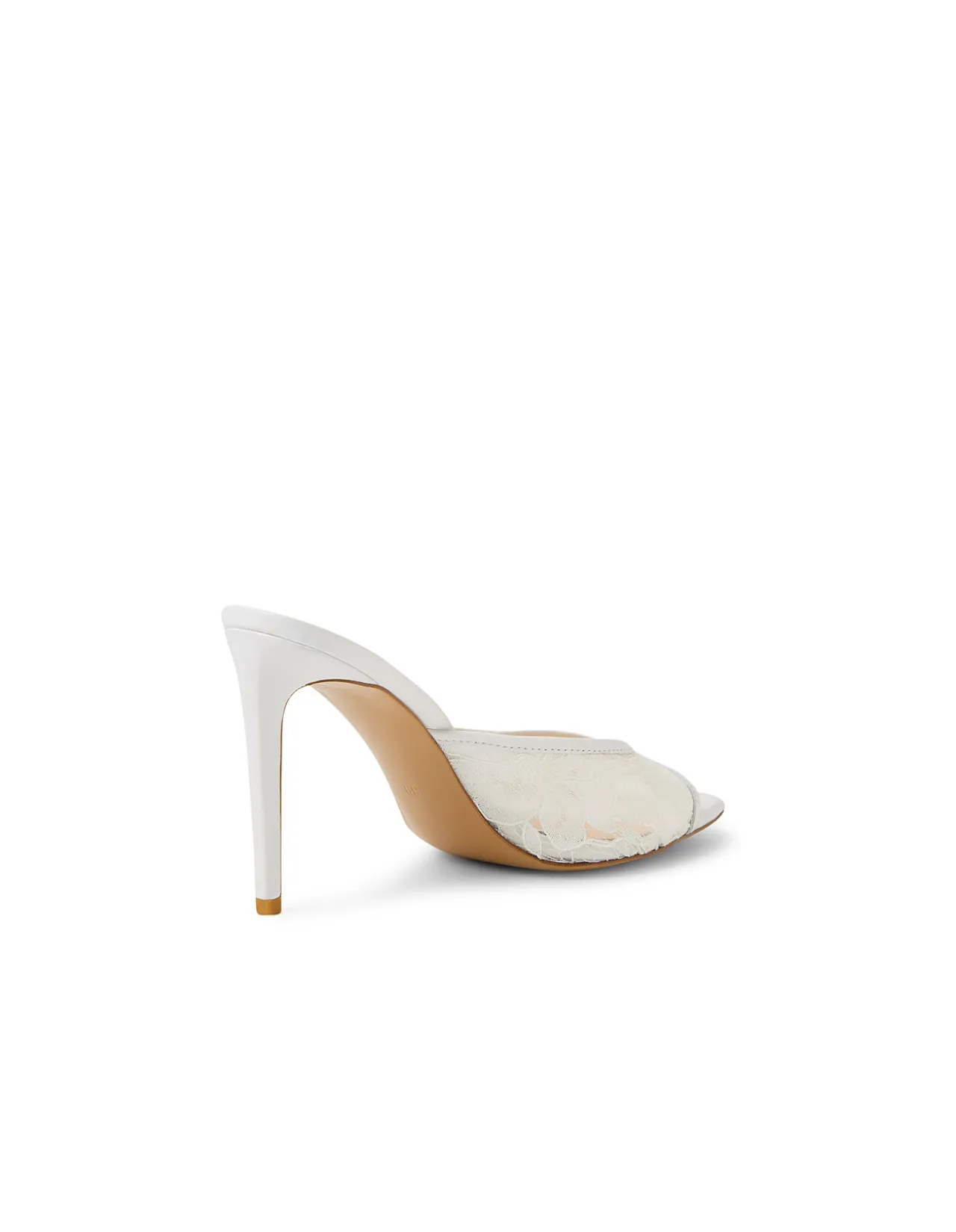 Jeney Lace Peep Toe Stiletto Mules