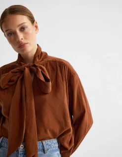 JENNA RAYON BLEND SCARF NECK TOP