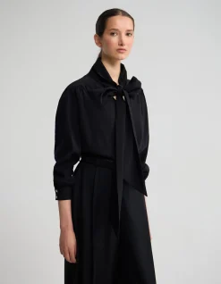 JENNA RAYON BLEND SCARF NECK TOP
