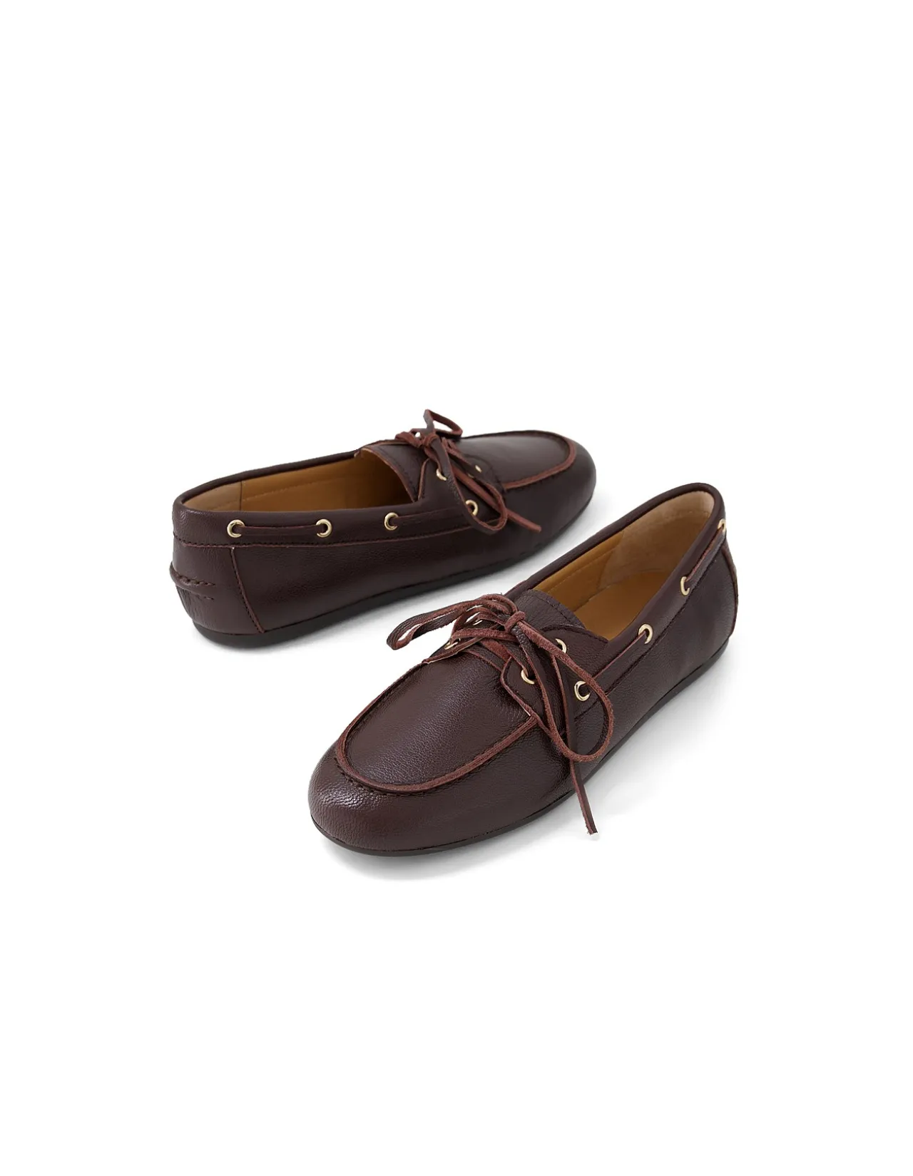 Jerae Raw Edge Lace Leather Loafers