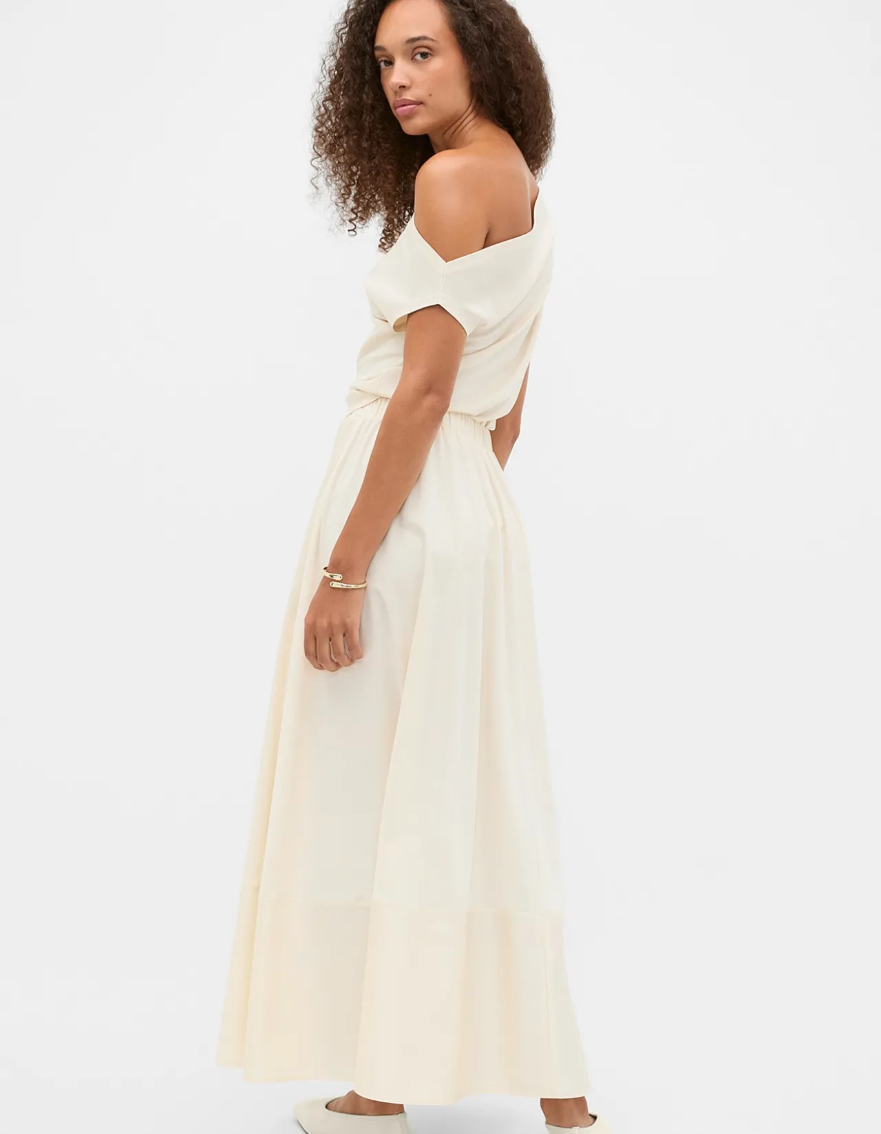 JERSEY SPLICED MIDI SKIRT