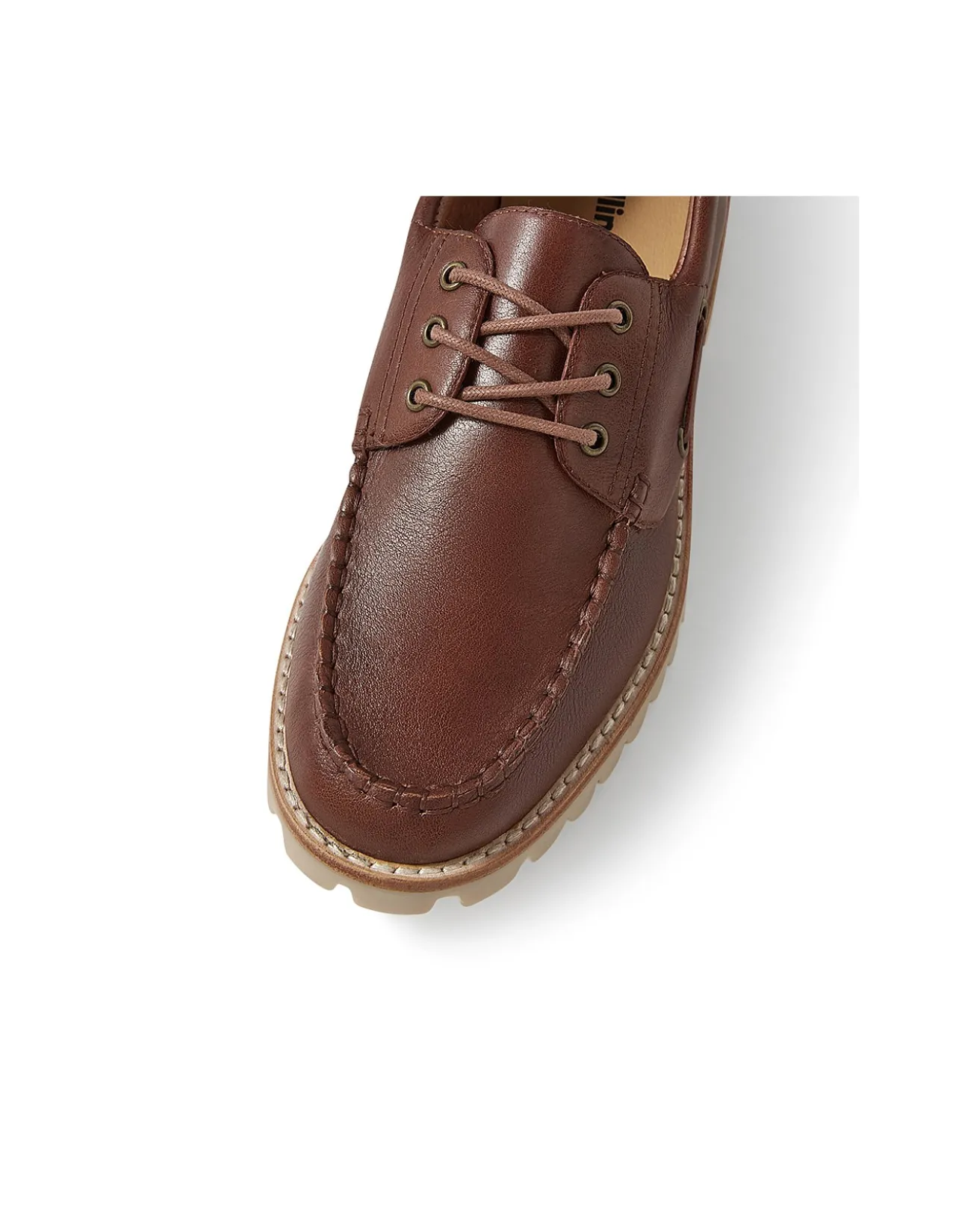 JINNY MO Leather Lace Up Boat Shoes