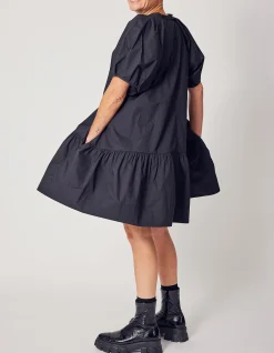 JOAN MINI DRESS IN BLACK COTTON