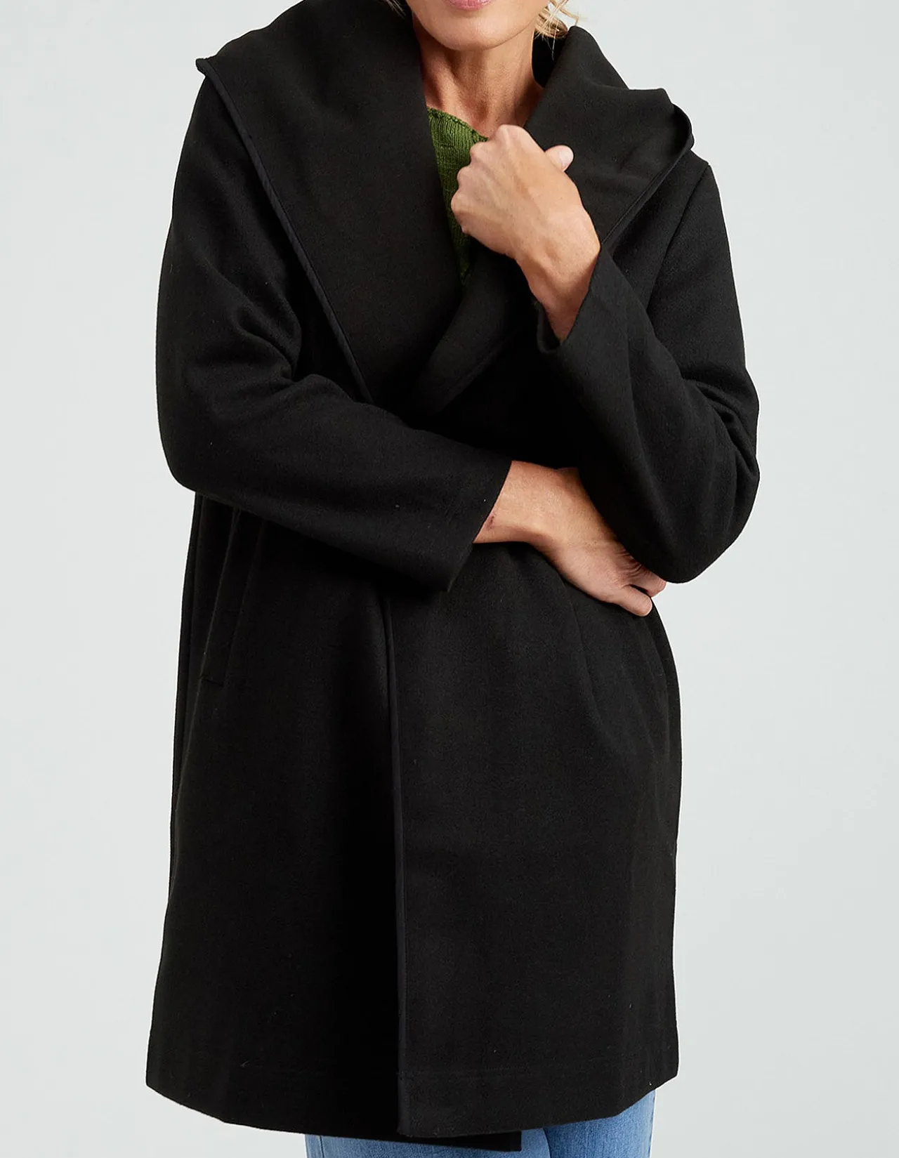 Kai Relaxed Hooded Knee Length Jacket