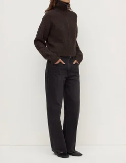 Kaia Wool Zip Sweater Ganache Marle