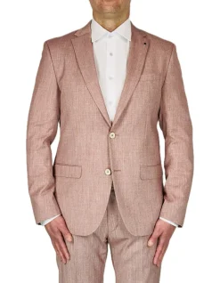 Kajo Soft Pink Slim Fit Wool Stretch Blazer