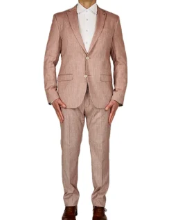 Kajo Soft Pink Slim Fit Wool Stretch Blazer