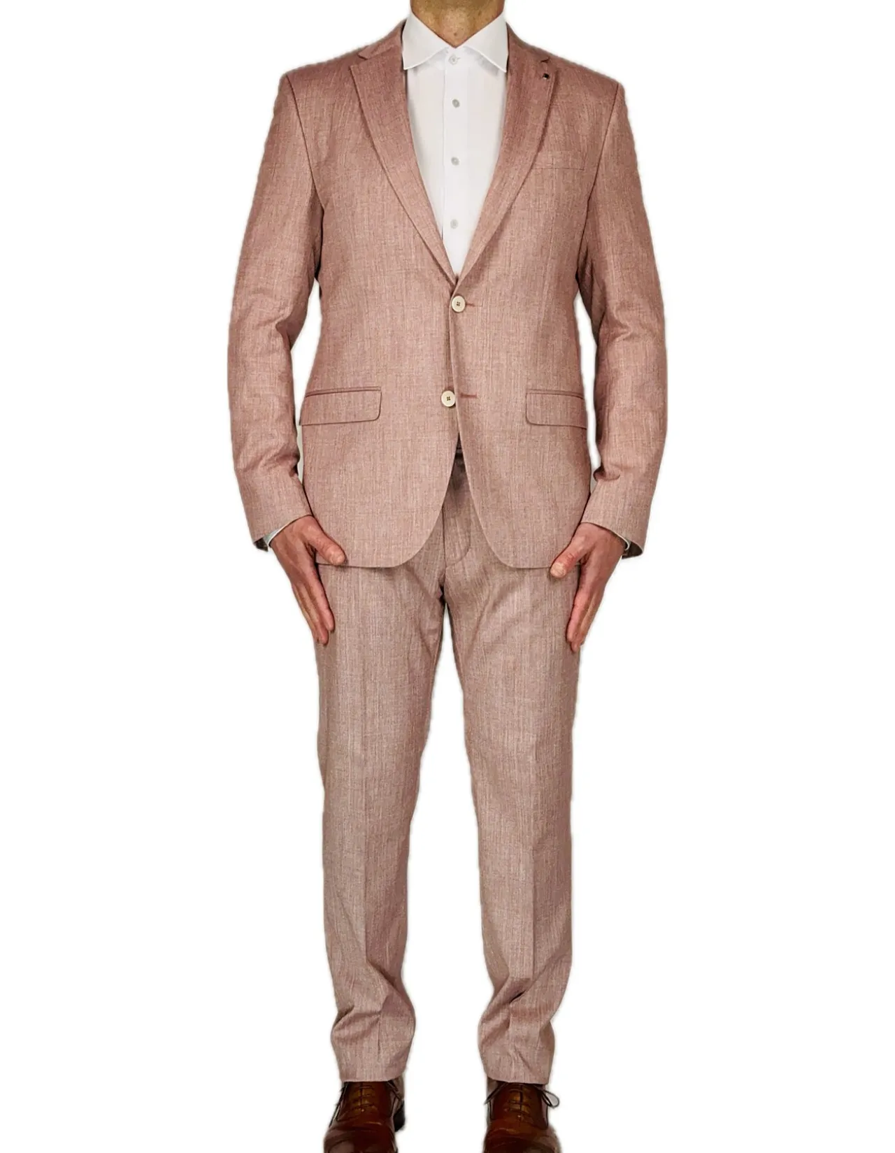 Kajo Soft Pink Slim Fit Wool Stretch Blazer