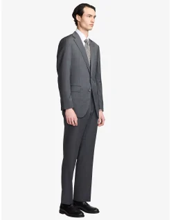 KENNEDY SUPER 120'S, CHARCOAL HERRINGBONE