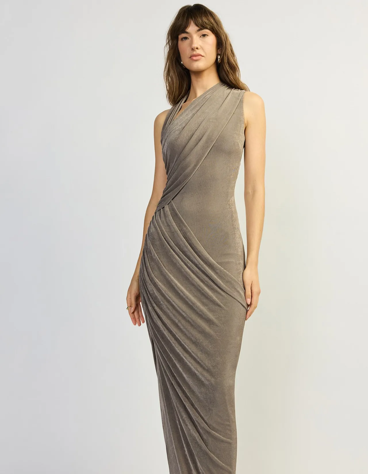 Kesia Asymmetric Jersey Maxi Dress