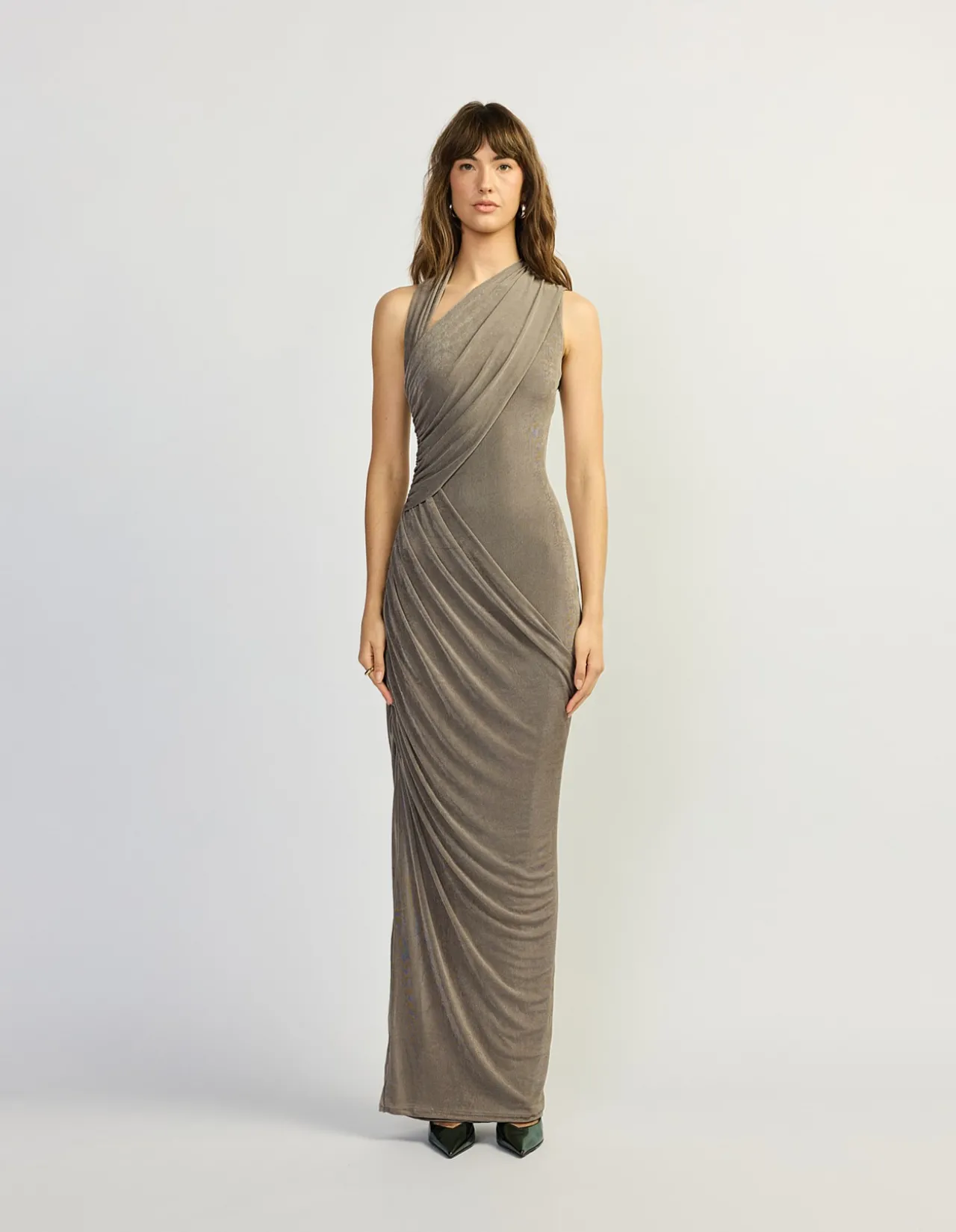 Kesia Asymmetric Jersey Maxi Dress
