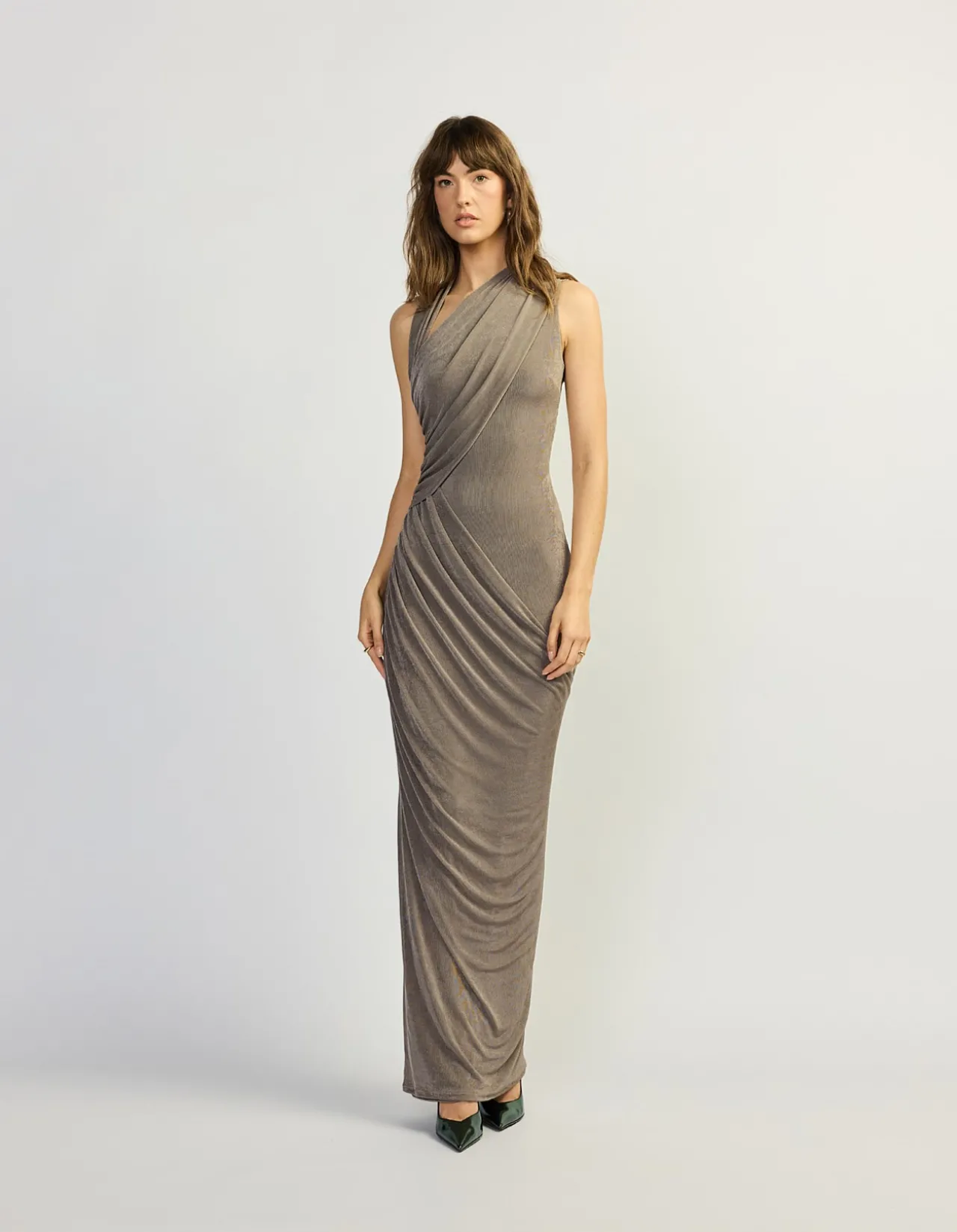 Kesia Asymmetric Jersey Maxi Dress