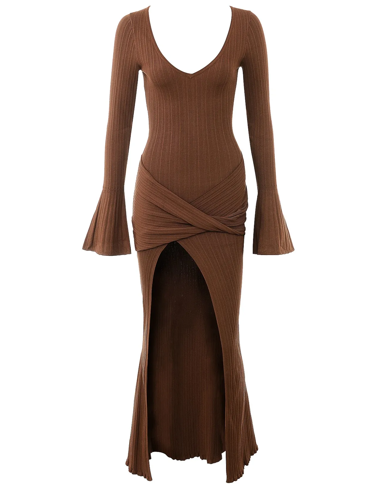 KHRYSTA DRAPED SUMMER KNIT MAXI DRESS