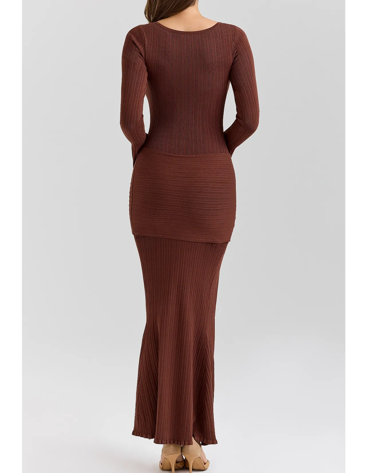 KHRYSTA DRAPED SUMMER KNIT MAXI DRESS