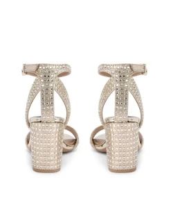 Kianni Gold Leather Heeled Sandal