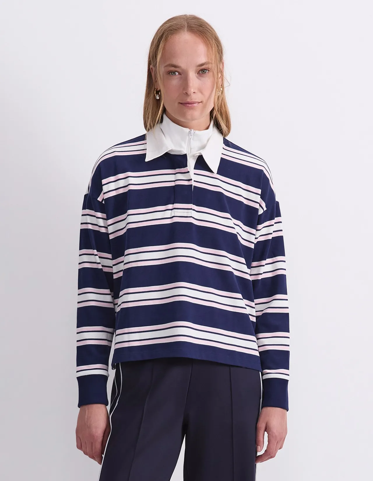 KIAYA CROPPED RUGBY SHIRT