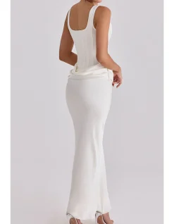 KIRA'SATIN GATHERED MAXI DRESS