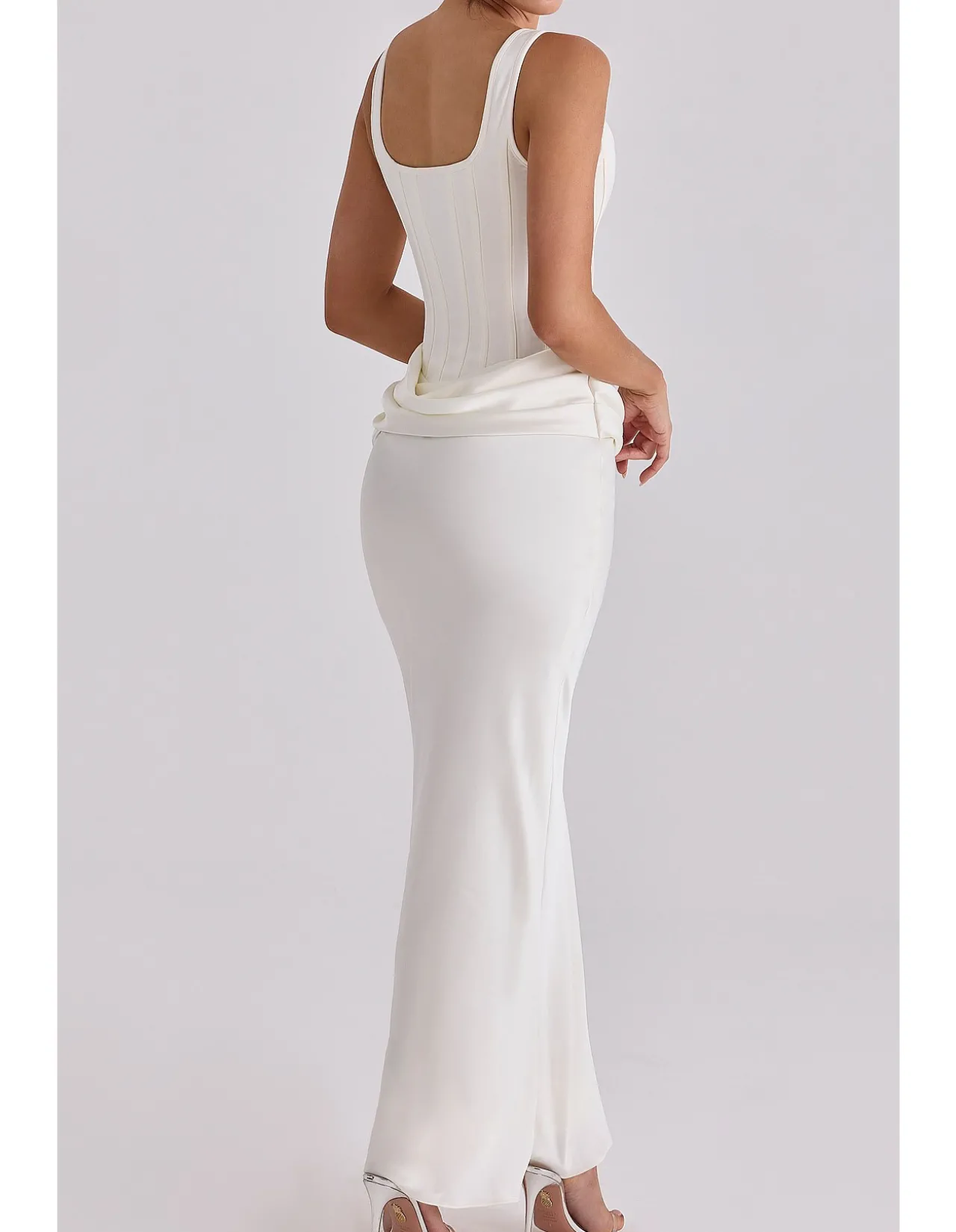KIRA'SATIN GATHERED MAXI DRESS