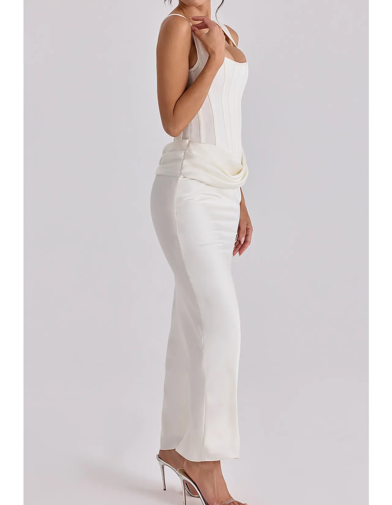 KIRA'SATIN GATHERED MAXI DRESS