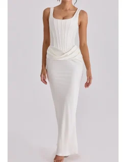 KIRA'SATIN GATHERED MAXI DRESS