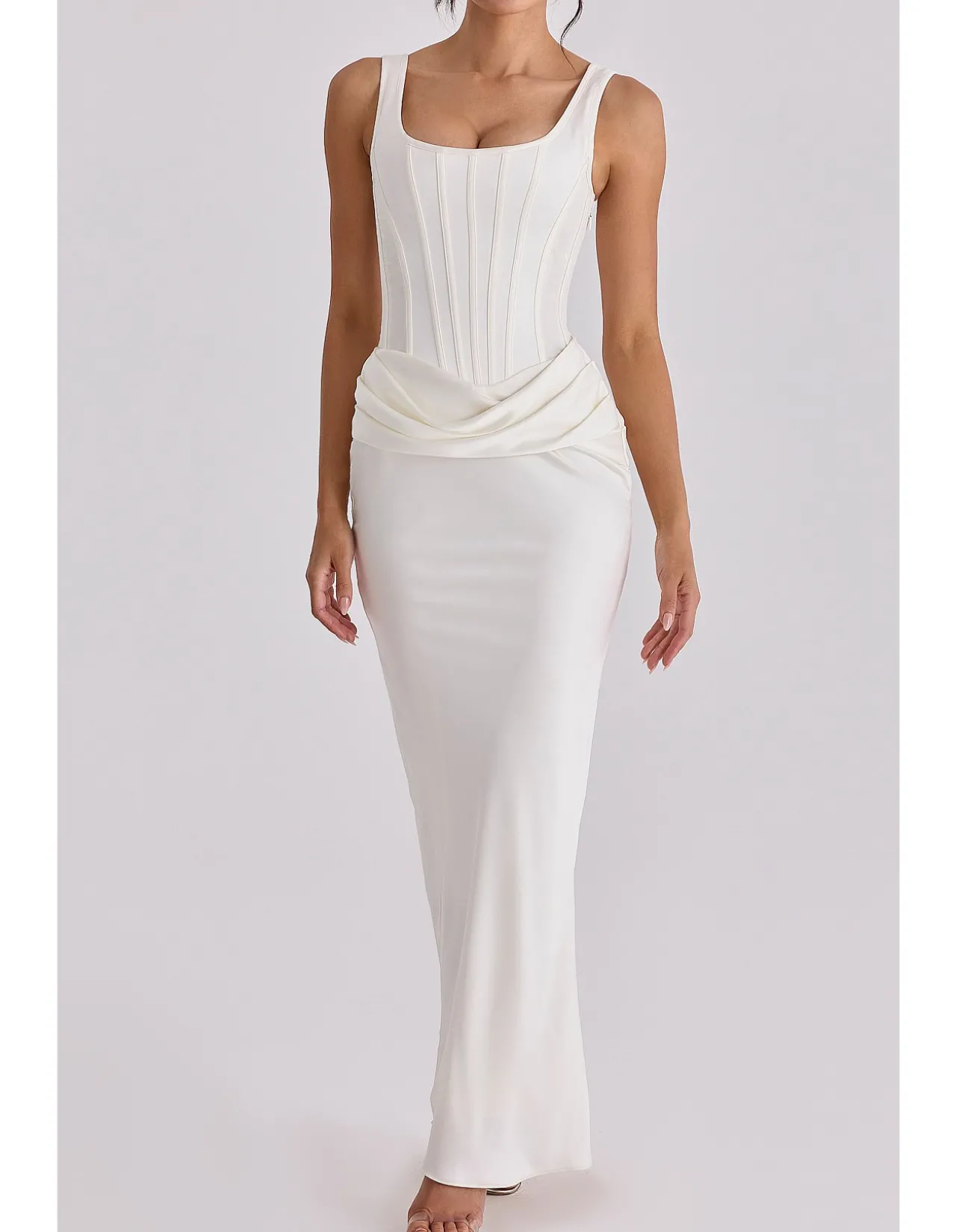KIRA'SATIN GATHERED MAXI DRESS
