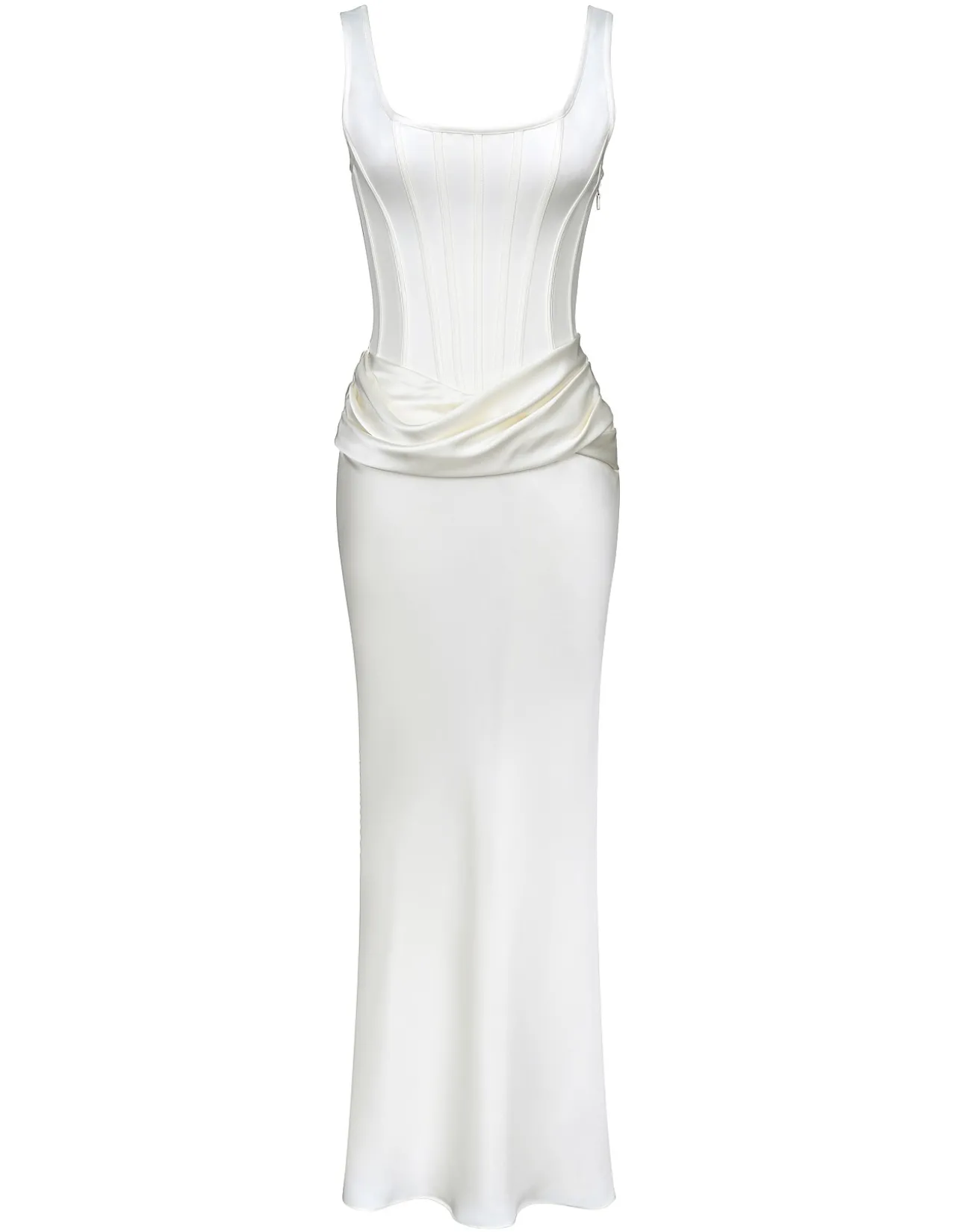 KIRA'SATIN GATHERED MAXI DRESS