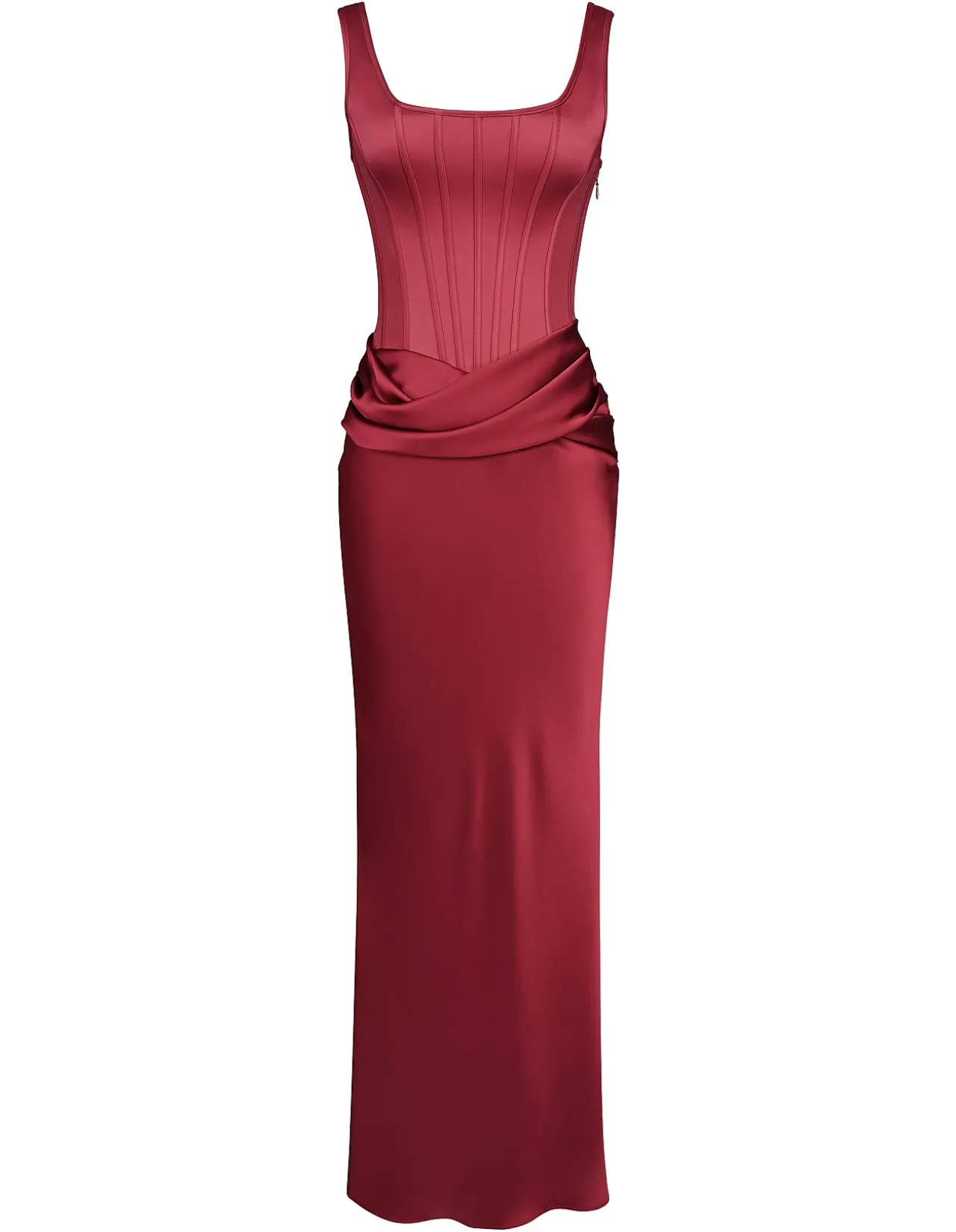 KIRA SATIN GATHERED MAXI DRESS