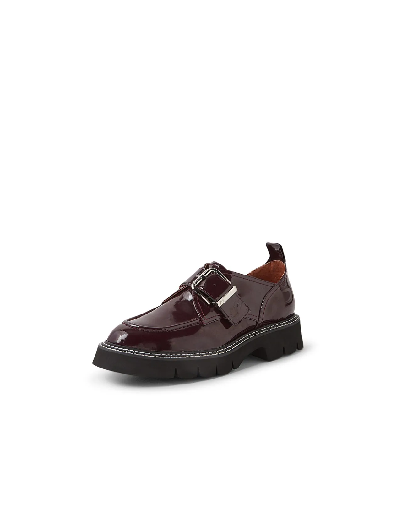 Kivia Burgundy Patent Leather Loafers