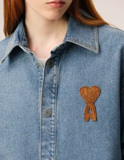 KNITTED AMI DE COEUR DENIM BU SHIRT