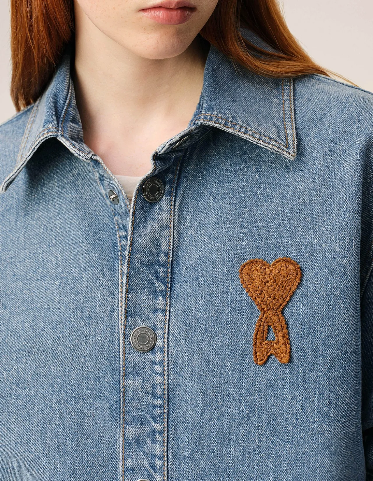 KNITTED AMI DE COEUR DENIM BU SHIRT