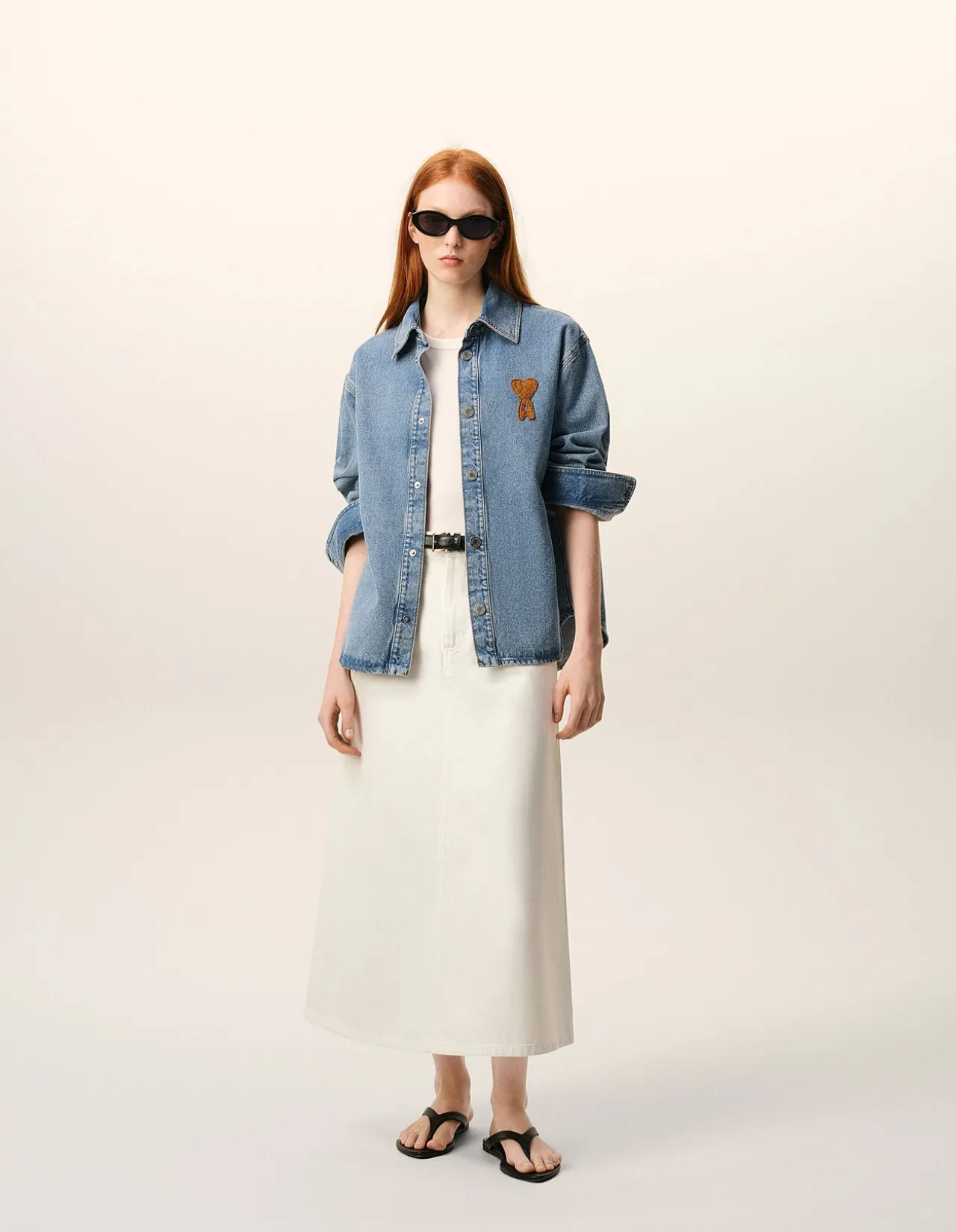 KNITTED AMI DE COEUR DENIM BU SHIRT