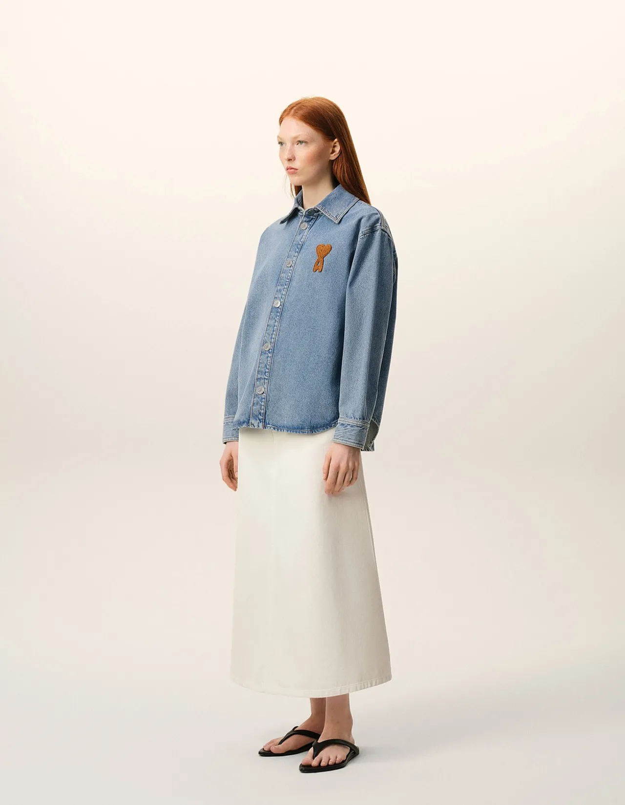 KNITTED AMI DE COEUR DENIM BU SHIRT