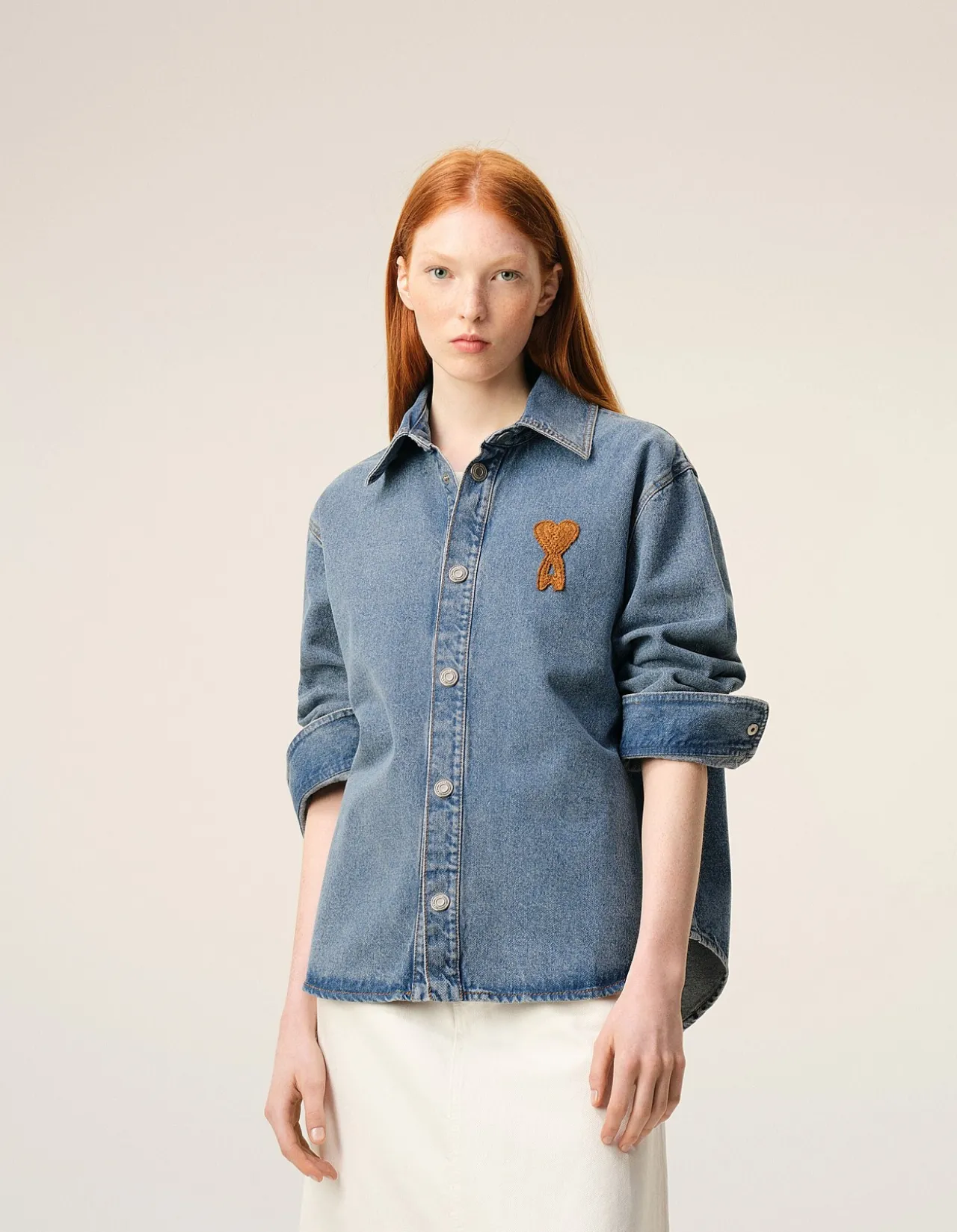 KNITTED AMI DE COEUR DENIM BU SHIRT
