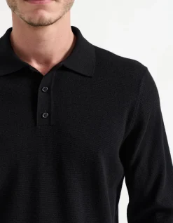 KNITTED LONG SLEEVE POLO