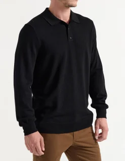 KNITTED LONG SLEEVE POLO
