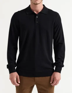KNITTED LONG SLEEVE POLO