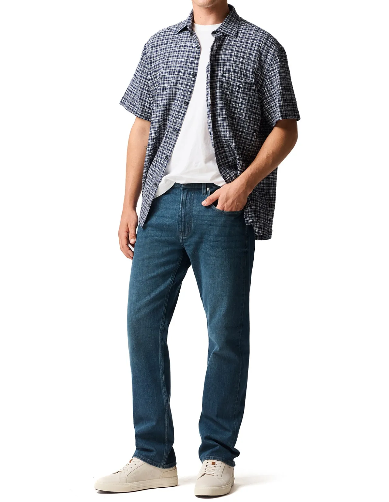 Kurow Relaxed Fit Mid Blue Italian Denim Jeans