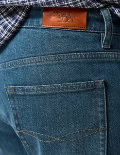 Kurow Relaxed Fit Mid Blue Italian Denim Jeans